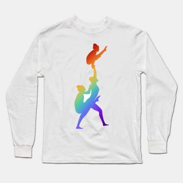 A women’s trio doing lunge column Long Sleeve T-Shirt by artsyreader